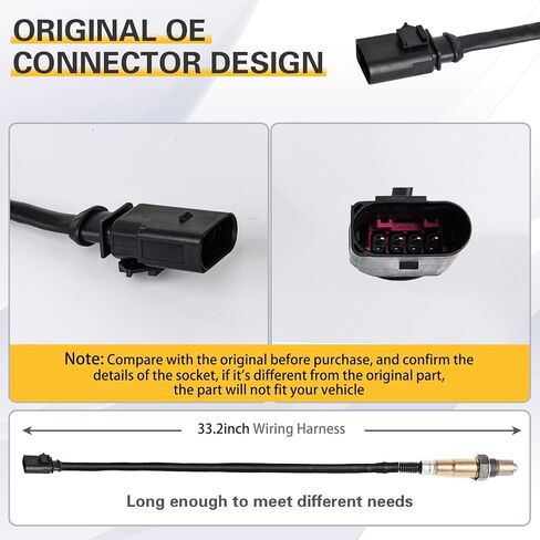 Nifeida 250-24672 O2 بديل مستشعر الأكسجين لأودي A4/A4 Quattro 2009-2016، A5 2010-2014، Q5 2011-2017، A5 Quattro 2010-2017، A6 2012-2015، A6 Quattro، allroad، 2.0L in Kuwait