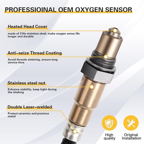 Nifeida 250-24672 O2 بديل مستشعر الأكسجين لأودي A4/A4 Quattro 2009-2016، A5 2010-2014، Q5 2011-2017، A5 Quattro 2010-2017، A6 2012-2015، A6 Quattro، allroad، 2.0L in Kuwait