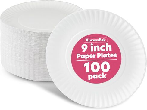 Small Paper Plates - [100-Pack] - (6-Inch Round) - Lightweight Uncoated 6 Inch Disposable Paper Plates - For Crafts, Events, Projects, Dry Foods & General Use in Saudi Arabia