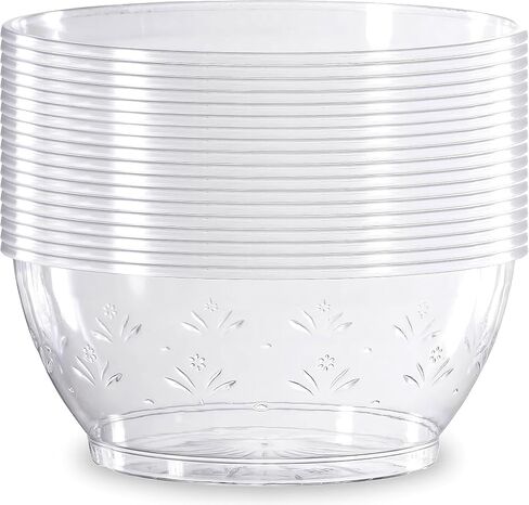 Blue Sky Simcha Collection Crystal Clear 6 Oz Plastic Bowls - 20 Count, Disposable Elegance for Special Occasions & Effortless Cleanup in Saudi Arabia