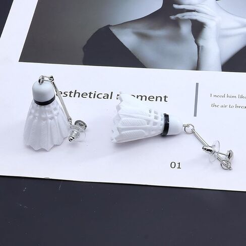 Fashion Badminton Dangle Drop Earrings for Women Teen Girls Funny Tiny Badminton Unique Earrings Personalized Lightweight Earrings Jewelry Gifts in Saudi Arabia