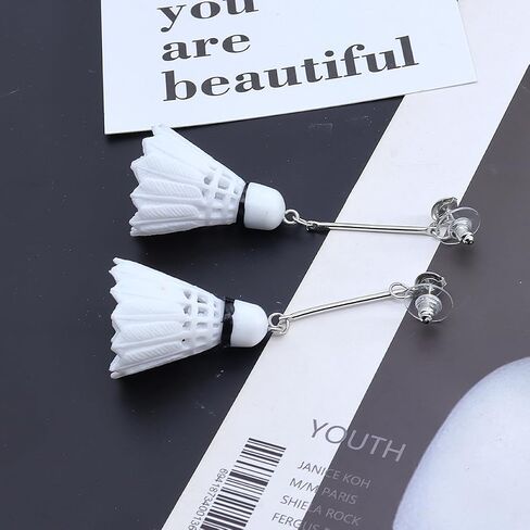 Fashion Badminton Dangle Drop Earrings for Women Teen Girls Funny Tiny Badminton Unique Earrings Personalized Lightweight Earrings Jewelry Gifts in Saudi Arabia