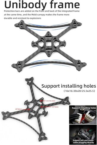 HGLRC Petrel 120X 3Inches Toothpick FPV Racing Frame 2mm Bottom Plate Frame Kit for 11xx 12xx 13xx Motor 20x20mm 25.5x25.5mm Mount Holes in Saudi Arabia