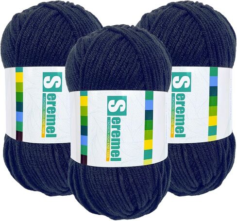 150g (3x50g) 3 Pieces of Mixed/Solid Color Crochet Knitting and Handicraft Yarn in Bulk, Fluffy and Soft, Worsted 100% Acrylic Yarn (Rice White&Autumn Yellow&Coffee) in Saudi Arabia