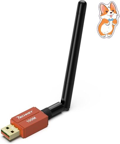 محول بلوتوث طويل المدى لأجهزة الكمبيوتر المكتبية، Techkey 5.3+EDR V3 USB محول بلوتوث، فئة 1 لاسلكية بلوتوث دونجل استقبال بلوتوث يدعم Windows11/10/8.1-بذور القرع البني in Saudi Arabia