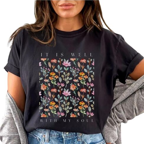 Christian Shirts for Women Vintage Bible Verse Boho Floral Graphic Tees Christian Gifts for Her in Saudi Arabia