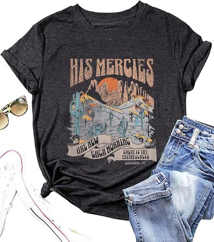Christian Shirts for Women Vintage Bible Verse Boho Floral Graphic Tees Christian Gifts for Her in Saudi Arabia