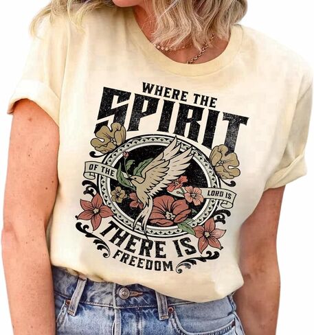 Christian Shirts for Women Vintage Bible Verse Boho Floral Graphic Tees Christian Gifts for Her in Saudi Arabia