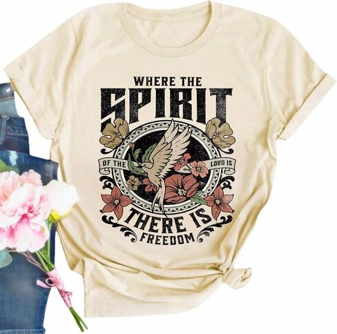Christian Shirts for Women Vintage Bible Verse Boho Floral Graphic Tees Christian Gifts for Her in Saudi Arabia