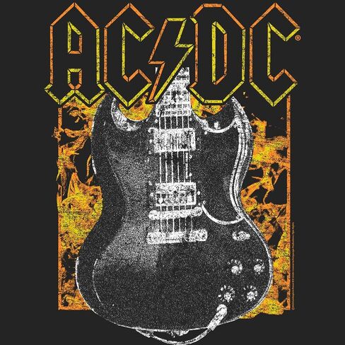 ACDC تي شيرت شعار النار والغيتار الدخان الشباب قصيرة الأكمام تي شيرت كلاسيكي روك خمر نمط الجرافيك تيز in Kuwait