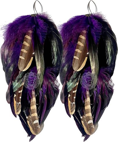 FASHMOROUS Feather Earrings Purple Remarkable Purple Dangle Earrings for Women Purple Feather Earrings for Women in Saudi Arabia
