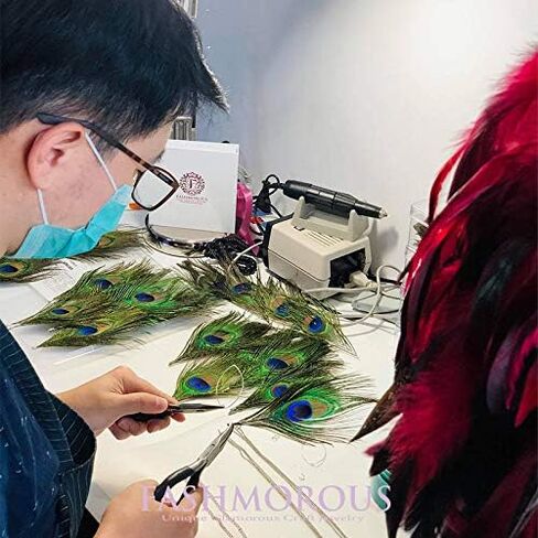 FASHMOROUS Feather Earrings Purple Remarkable Purple Dangle Earrings for Women Purple Feather Earrings for Women in Saudi Arabia