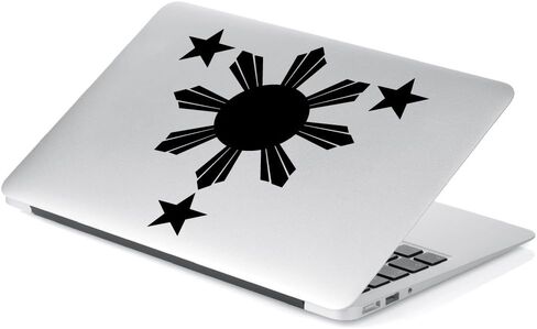 Yoonek Graphics Philippines Flag 1 Sun and 3 Stars Logo. Filipino Decal/Sticker for Car Window, Laptop, Motorcycle, Walls, Mirror and More. SKU: 574 (4" Height, Blue) in Saudi Arabia