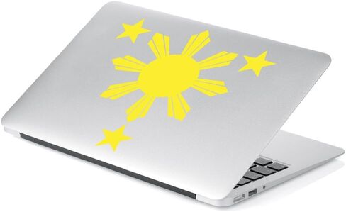 Yoonek Graphics Philippines Flag 1 Sun and 3 Stars Logo. Filipino Decal/Sticker for Car Window, Laptop, Motorcycle, Walls, Mirror and More. SKU: 574 (4" Height, Blue) in Saudi Arabia