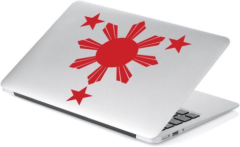 Yoonek Graphics Philippines Flag 1 Sun and 3 Stars Logo. Filipino Decal/Sticker for Car Window, Laptop, Motorcycle, Walls, Mirror and More. SKU: 574 (4" Height, Blue) in Saudi Arabia