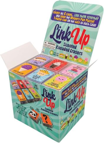Raymond Geddes Link Up Scented Kneaded Erasers (Series One - 36 Pieces) - 6 Moldable Eraser Designs with Snap Case - Fun Puzzle Kids Erasers in Saudi Arabia