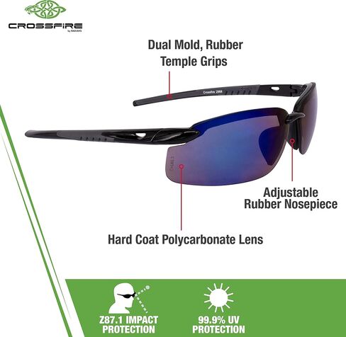 Crossfire ES5 Premium Safety Eyewear, Ultralight Frame and Adjustable Nosepiece in Saudi Arabia