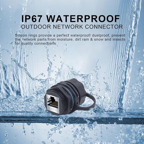RJ45 CAT6 لوحة تركيب محمية موصل مقاوم للماء Cat5/5e/6 أنثى إلى أنثى 8P8C إيثرنت LAN كابل مقرنة محول رأس مزدوج مع غطاء مقاوم للماء/الغبار 12 قطعة in Kuwait