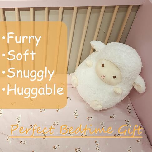 Adorable 14" Sheep Stuffed Animals, Soft Lamb Stuffed Animals, Fluffy Lamb Plush Toy Pillow Cushion for Kids Babies Birthday Easter Bedtime Gift, 14 inches, White in Saudi Arabia