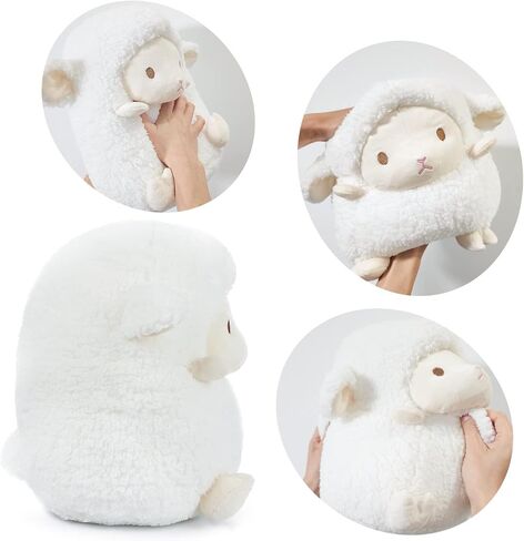 Adorable 14" Sheep Stuffed Animals, Soft Lamb Stuffed Animals, Fluffy Lamb Plush Toy Pillow Cushion for Kids Babies Birthday Easter Bedtime Gift, 14 inches, White in Saudi Arabia