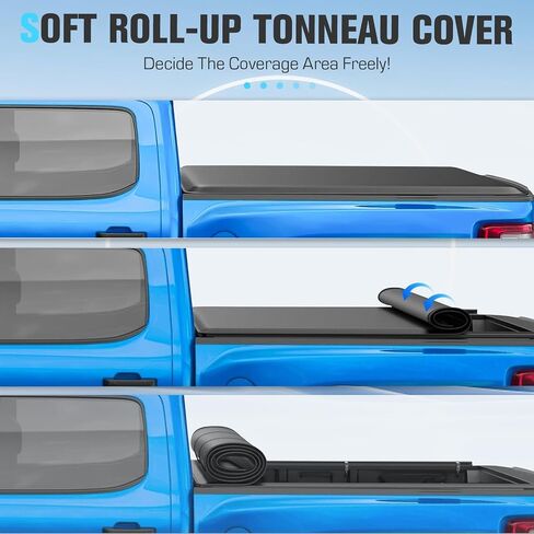 5.7FT Soft Roll Up Truck Bed Tonneau Cover for 2019-2023 Ram 1500 New Body Without rambox 5.7 FT (67") Bed Styleside Fleetside in Saudi Arabia