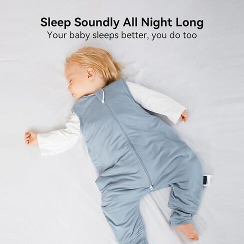 BubblePanda Rayon Made from Bamboo Toddler Sleep Sack with Feet 6-12 Months 0.5 Tog Ultra Soft Toddler Sleeping Sack Baby Sleep Bag Walker Wearable Blanket with Legs 2-Way Zipper Lightweight in Saudi Arabia