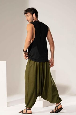 Hippie Music Festival Outfits for Men, Loose Baggy Yoga Harem Pants, Rave Party Dance Pants in Saudi Arabia