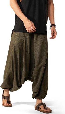 Hippie Music Festival Outfits for Men, Loose Baggy Yoga Harem Pants, Rave Party Dance Pants in Saudi Arabia