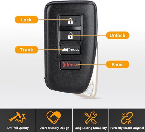 استبدال مفتاح السيارة الذكية فوب لكزس RX350 RX350L RX450h RX450hL NX200t NX300 NX300h LX570 2020-2021 HYQ14FLB 231451-3950 314.3MHz 4 أزرار in Saudi Arabia