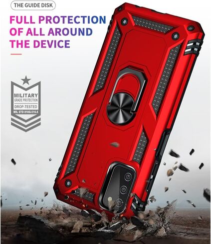 Yiakeng Samsung A03S Case, Galaxy A03S Case with HD Screen Protector, Military Grade Protective Cases with Ring for Samsung Galaxy A03S (Blue) in Saudi Arabia