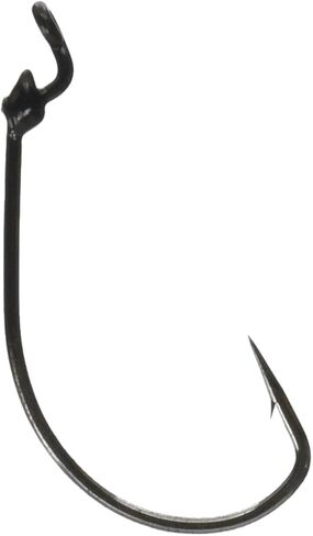 Mustad UltraPoint KVD Grip-Pin Wide Gap Soft Plastic Hook with 1 Extra Strong Hook, Offset Shank, Metal Bait Keeper and Sealed Ring (Pack of 5), Black Nickel, 5/0 (38101NP-BN-5/0-5U) in Saudi Arabia