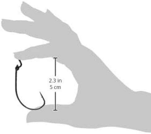 Mustad UltraPoint KVD Grip-Pin Wide Gap Soft Plastic Hook with 1 Extra Strong Hook, Offset Shank, Metal Bait Keeper and Sealed Ring (Pack of 5), Black Nickel, 5/0 (38101NP-BN-5/0-5U) in Saudi Arabia