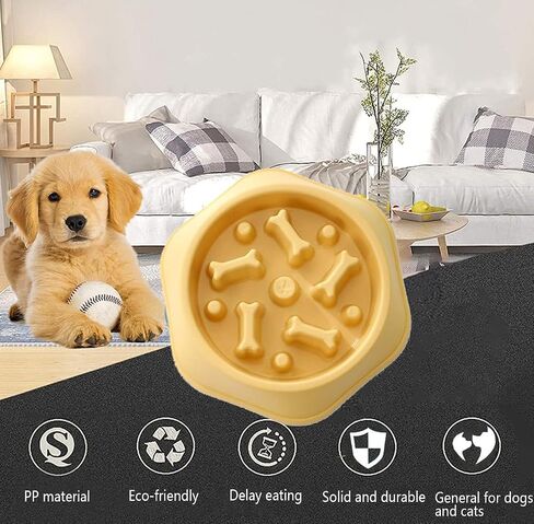 Slow Feeder Dog Bowl,Anti Gulping Healthy Eating Interactive Bloat Stop Fun Alternative Dog Slow Food Feeding Pet Bowl, in Saudi Arabia