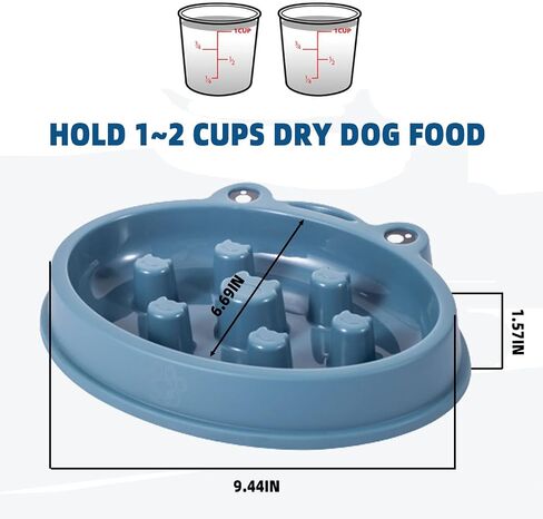 Slow Feeder Dog Bowl,Anti Gulping Healthy Eating Interactive Bloat Stop Fun Alternative Dog Slow Food Feeding Pet Bowl, in Saudi Arabia