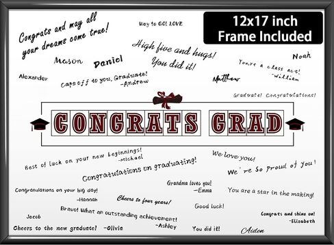 OBUSATT 2024 Graduation Decorations Class of 2024 Signature Board Frame Red Grad Guest Book Alternatives Graduation Keepsake for Party Supplies Graduation Gift Signing Card 12 x 17in Sign Poster in Saudi Arabia