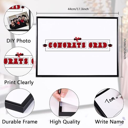 OBUSATT 2024 Graduation Decorations Class of 2024 Signature Board Frame Red Grad Guest Book Alternatives Graduation Keepsake for Party Supplies Graduation Gift Signing Card 12 x 17in Sign Poster in Saudi Arabia