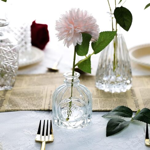 Glass Bud Vase Set of 24 - Small Vases for Flowers, Clear Bud Vases in Bulk, for Centerpieces, Mini Vintage Vase for Wedding Home Table Decor in Saudi Arabia