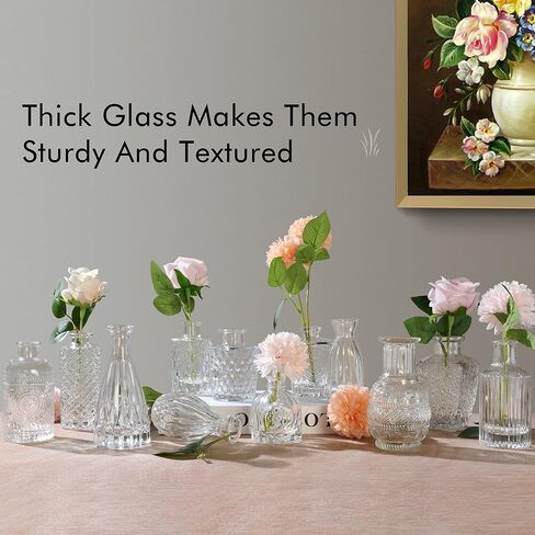 Glass Bud Vase Set of 24 - Small Vases for Flowers, Clear Bud Vases in Bulk, for Centerpieces, Mini Vintage Vase for Wedding Home Table Decor in Saudi Arabia