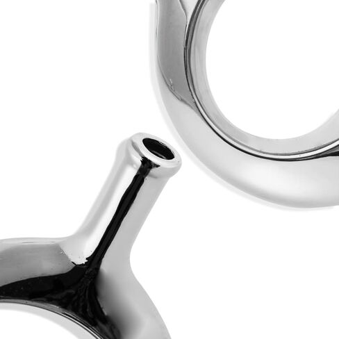 مجموعة من مزهريتين من السيراميك الأسود، مزهرية بيضاوية مجوفة لديكور المنزل والمكتب، مزهريات هندسية حديثة تماثيل لتزيين غرفة المعيشة وغرفة النوم وطاولة الطعام in Kuwait