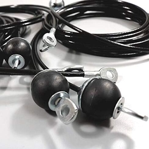 كابل بكرة اللياقة البدنية 118/157 / 197/236 بوصة، كابل بديل منسدل LAT سميك 6 مم لملحقات آلة كابل نظام البكرة، حبل سلك فولاذي مطلي بالبولي يوريثان مع كرة سدادة in Kuwait