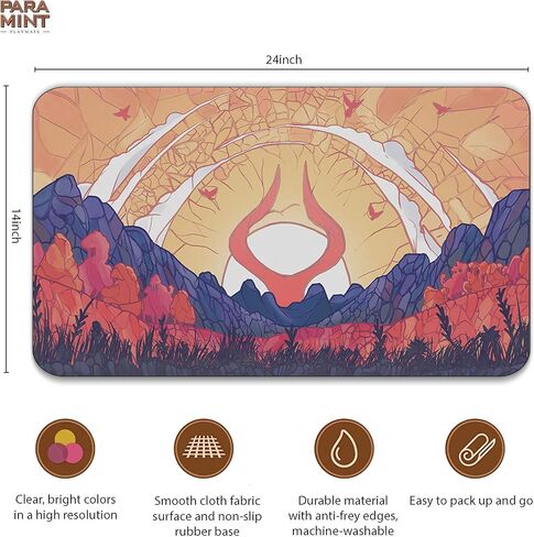 Swamp Mana Scenery, Stained Glass (Stitched) - MTG Playmat - Compatible with Magic The Gathering Playmat - Play MTG, YuGiOh, TCG - Original Play Mat Art Designs & Accessories in Saudi Arabia