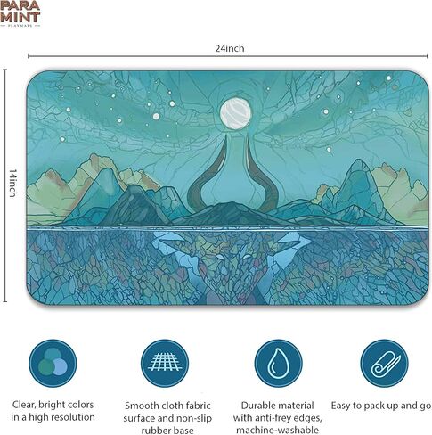 Swamp Mana Scenery, Stained Glass (Stitched) - MTG Playmat - Compatible with Magic The Gathering Playmat - Play MTG, YuGiOh, TCG - Original Play Mat Art Designs & Accessories in Saudi Arabia
