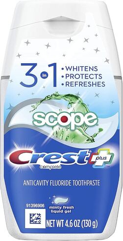Crest Complete Plus Scope 3-in-1 Teeth Whitening Liquid Gel Toothpaste 4.6 Ounce (Pack of 6) in Saudi Arabia