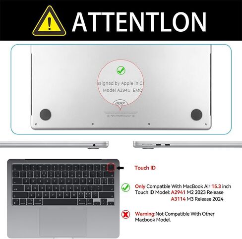 【عبوة من قطعتين】واقي شاشة Tersely Matte لجهاز Macbook Air 15 بوصة 2023 (شريحة M2، موديل A2941)، مع شاشة عرض شبكية سائلة مقاس 15.3 بوصة، طبقة واقية ممتازة مضادة للوهج (غير لامعة) PET، تغطية كاملة - غير لامع in Kuwait