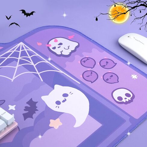 لوحة ماوس Ghost Night - قاعدة مكتبية مطاطية كبيرة غير قابلة للانزلاق للوحة المفاتيح والماوس، لوحة ماوس الألعاب، لوحة مفاتيح الكمبيوتر المحمول، حصيرة ألعاب كبيرة in Kuwait