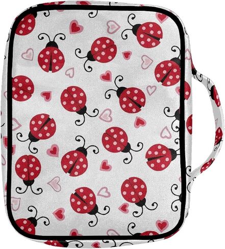 Red Ladybug Bible Cover for Women Girls Bible Case Polyester Bible Book Carrying Case Tote Handle Bag for Bible Study/Daily Use in Saudi Arabia