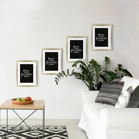 ArtbyHannah 3 Pack 5x7 Gold Picture Frame Sets for Wall Mount and Table Top Display, Modern Gallery Wall Frame Set for Photo Display and Home Decoration in Saudi Arabia