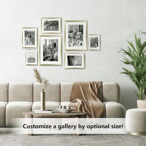 ArtbyHannah 3 Pack 5x7 Gold Picture Frame Sets for Wall Mount and Table Top Display, Modern Gallery Wall Frame Set for Photo Display and Home Decoration in Saudi Arabia
