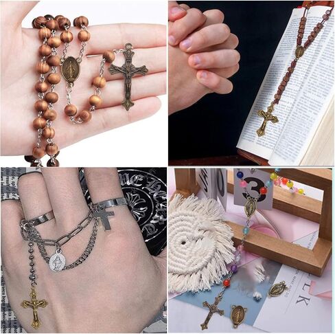 قلادة مسبحة من سبائك Aylifu وصليب ومركز معجزة يسوع ماريا سيدة الصليب وسام معلقات ساحرة in Saudi Arabia