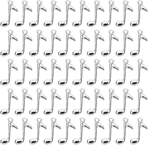 Metal Musical Symbol Note Charms Music Theme Instrument Pendant for Bracelet Earring Necklace Keychain Jewelry Making Cards Scrapbook Gift Christmas Ornaments DIY Craft, 50PCS in Saudi Arabia